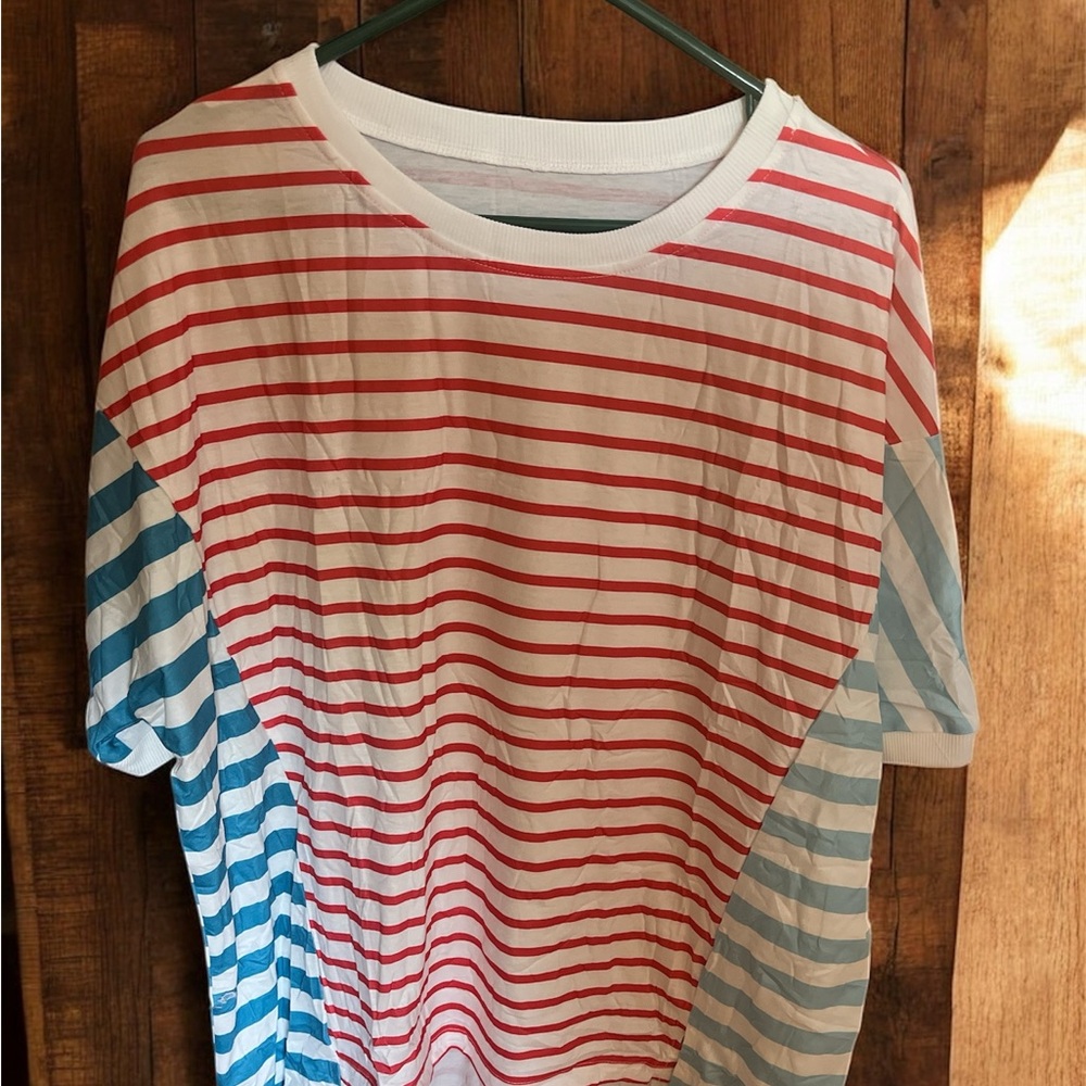 Striped Kids Shirt in Red and Blue